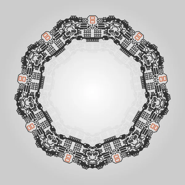 Objet de contour technologique abstrait — Image vectorielle