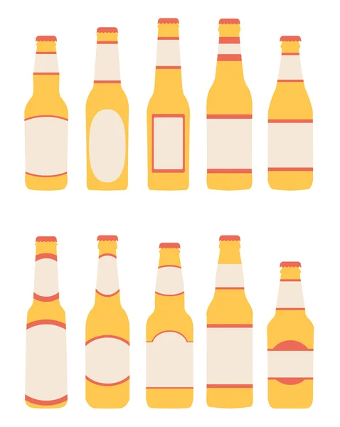Bier flessen pictogrammenset — Stockvector