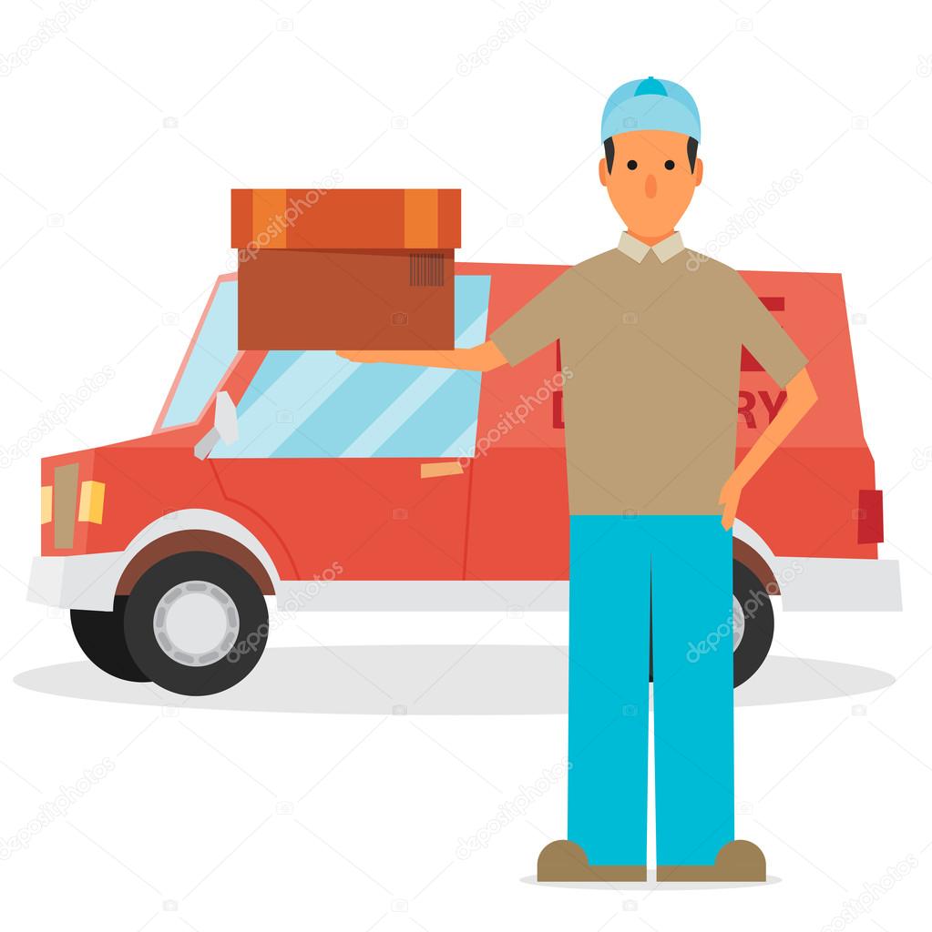 Man postal delivery courier man