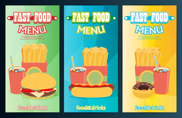 Menu de fast food — Vetor de Stock