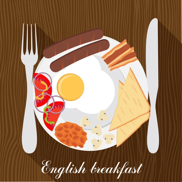 Petit déjeuner anglais traditionnel — Image vectorielle