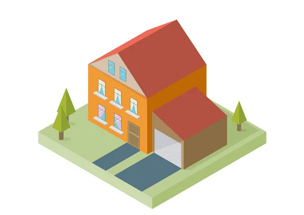 Large new isometric home — Stock Vector