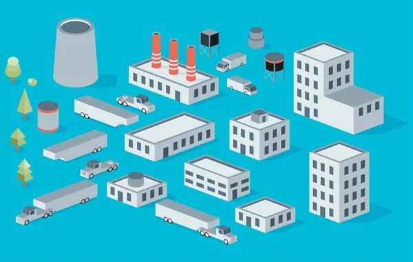 Edificios de producción de fábrica — Archivo Imágenes Vectoriales