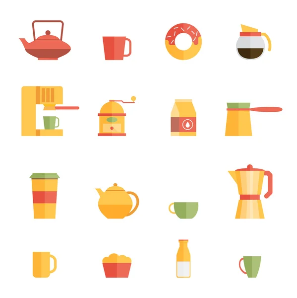 Ensemble de design de café plat — Image vectorielle