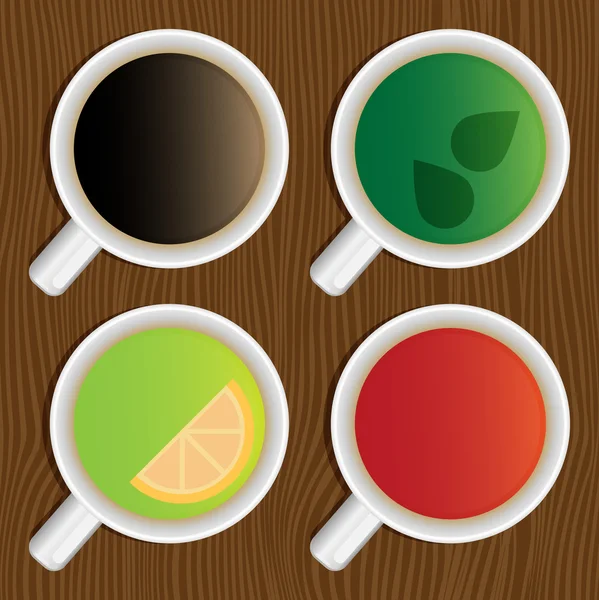 Set of coffee and tea cups — Stock Vector