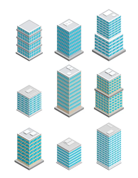 Ensemble de bâtiments urbains — Image vectorielle