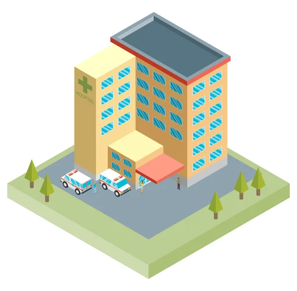 Ikona budovy nemocnice — Stockový vektor