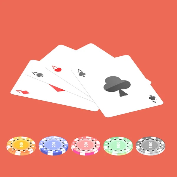 Düz poker masası — Stok Vektör