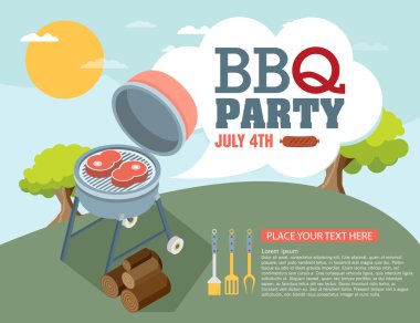 Barbekü davetiyesi kartında