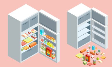 izometrik buzdolabı ve gıda maddeleri