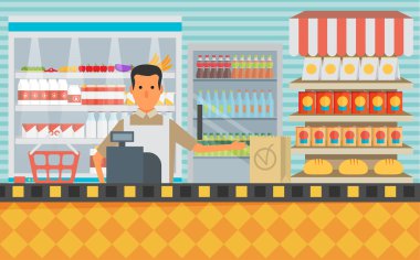 Düz tasarım süpermarket