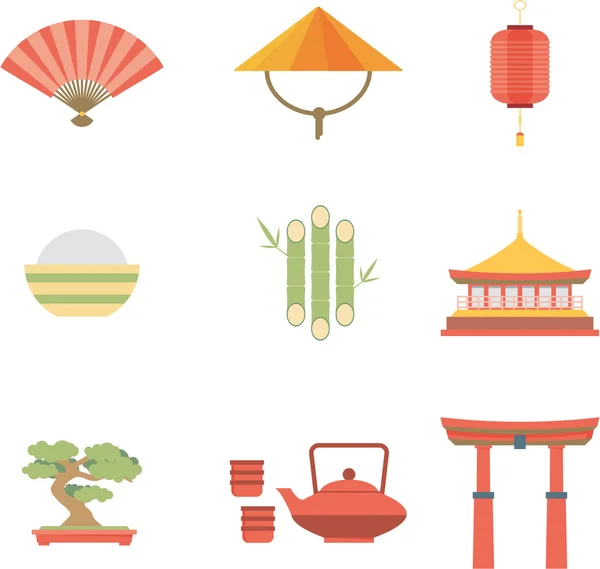 Diseño de iconos planos de China — Vector de stock