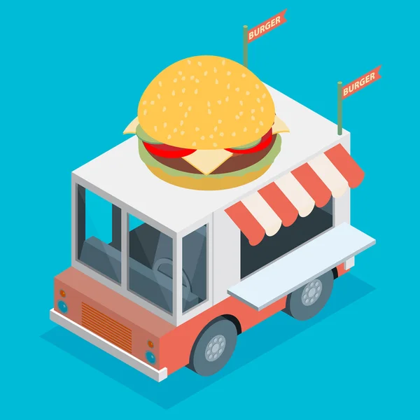 Camión de comida en estilo plano — Archivo Imágenes Vectoriales