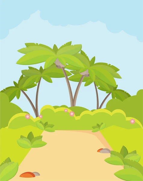 Jungle forêt vert paysage — Image vectorielle