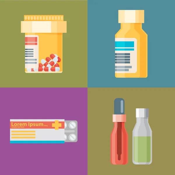 Pharmacy icons set — Stock Vector