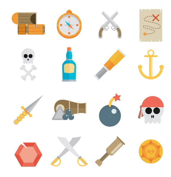 Pirate accessoires symbolen — Stockvector