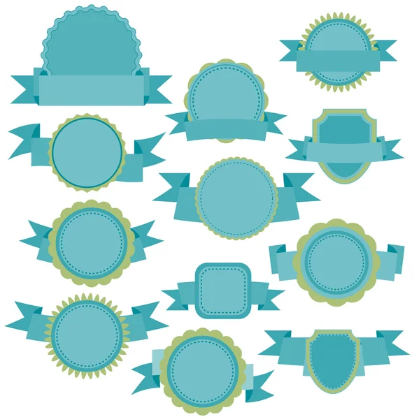 Ensemble rubans et étiquettes — Image vectorielle