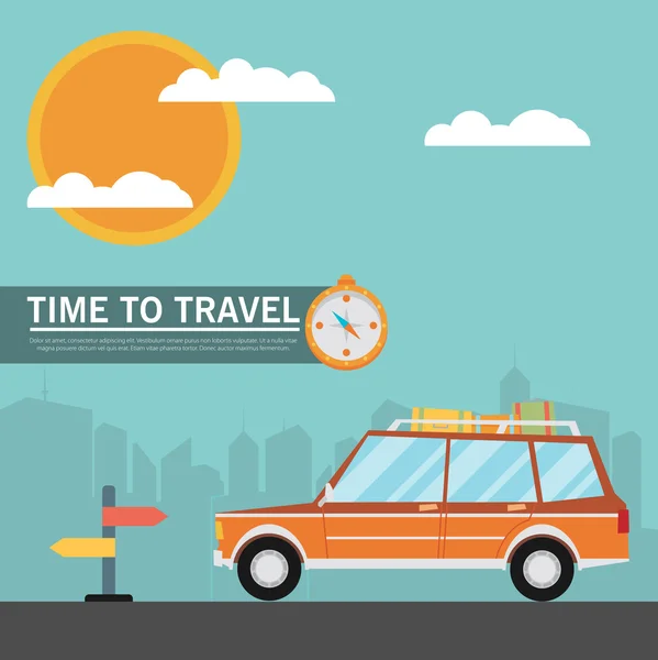 Concepto de viaje de vacaciones — Vector de stock