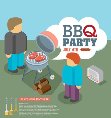 Barbekü davetiyesi kartında