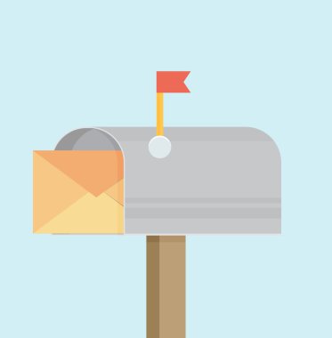 posta kutusu simgesi düz.