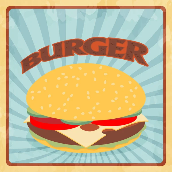 Hamburger voor fastfood — Stockvector