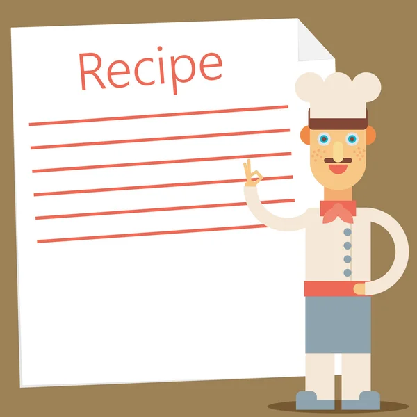 Шеф-кухар представляє карту рецептів . — стоковий вектор