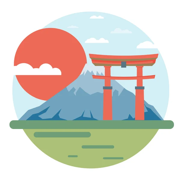 Плоский дизайн Орієнтир Японії — стоковий вектор