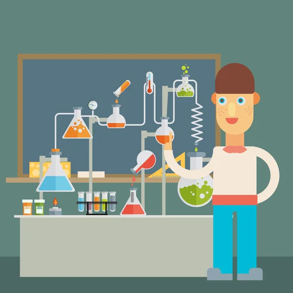 Ilustración conceptual de laboratorio . — Vector de stock