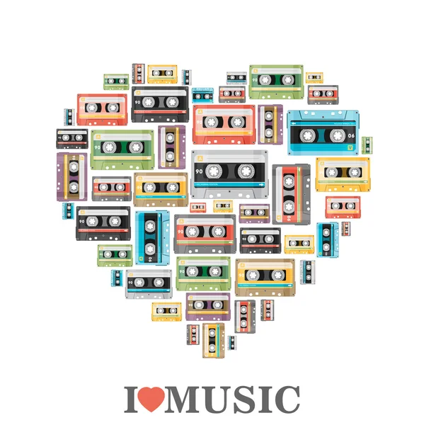 I love music — Stock Vector