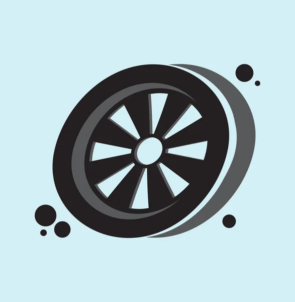 Icono de rueda negra . — Archivo Imágenes Vectoriales