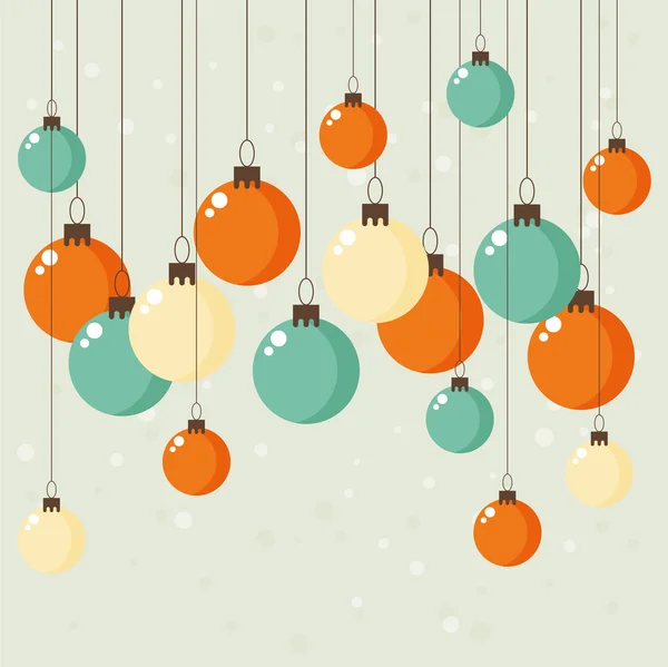 Retro decorative Christmas balls — Stock Vector