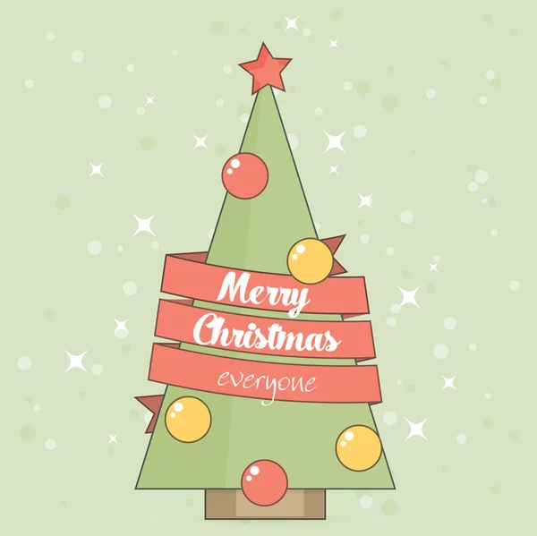 Cartão com árvore de Natal —  Vetores de Stock