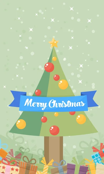 Cartão com árvore de Natal —  Vetores de Stock