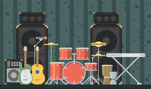 Conjunto de instrumentos musicales — Vector de stock