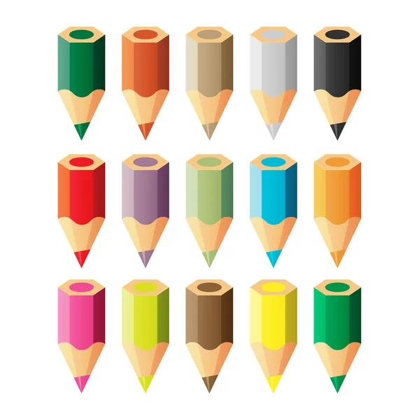 Vector set of colored pencils — Stock Vector