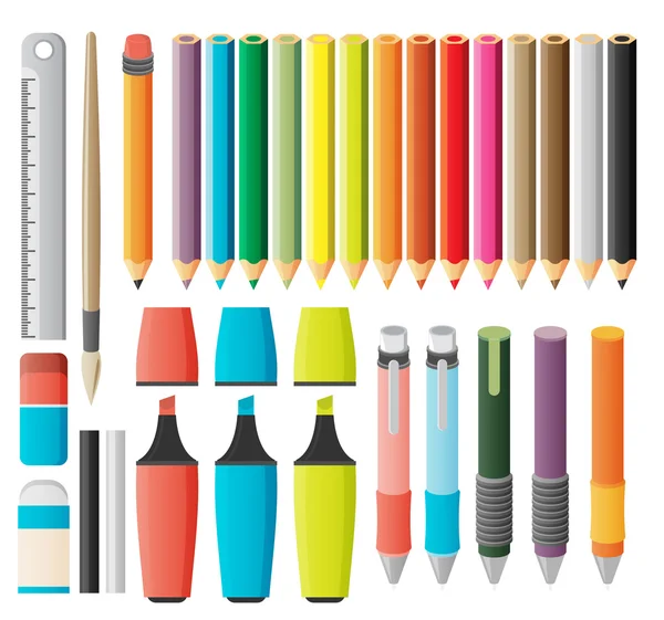 Paint and writing tools — Stock Vector