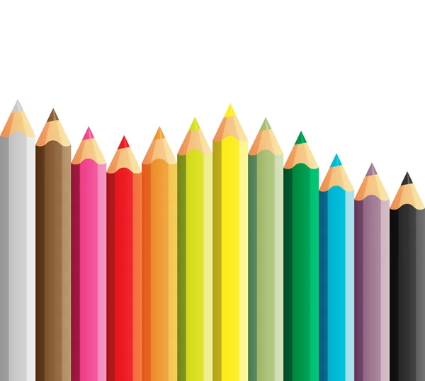 Ensemble vectoriel de crayons de couleur — Image vectorielle