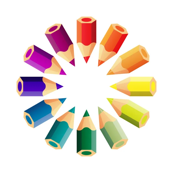 Векторный набор цветных карандашей — стоковый вектор