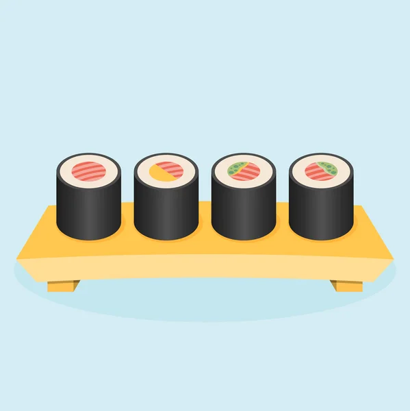 Sushi Rolls dengan Nori - Stok Vektor