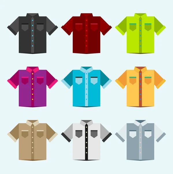 Shirts colored templates — Stock Vector