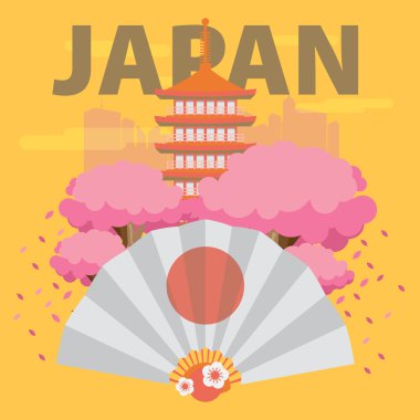 Japonya'nın düz tasarım peyzaj