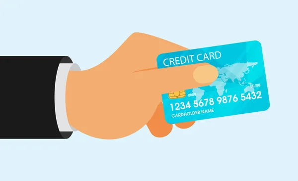 Handhållna kreditkort — Stock vektor