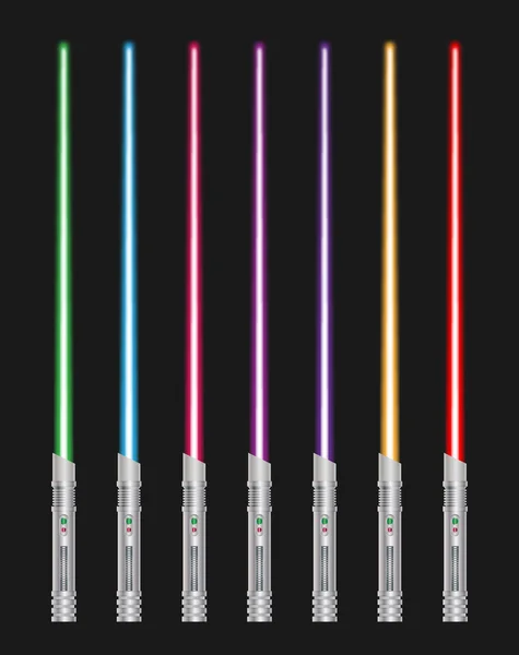 Renkli ışık sabers — Stok Vektör