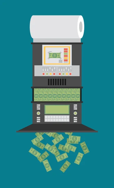 De machine maakt dollarbiljetten — Stockvector