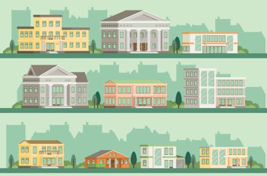 Düz binalar illüstrasyon.