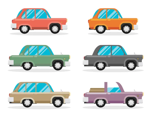 Conjunto de coches antiguos — Vector de stock