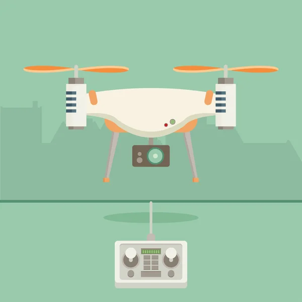 Drone com câmera fotográfica — Vetor de Stock