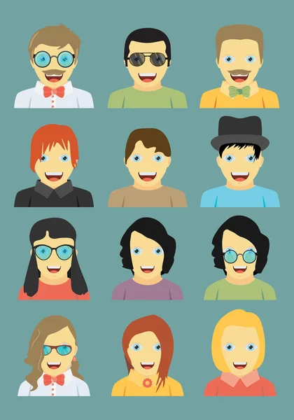 Set of people icons — Stock Vector