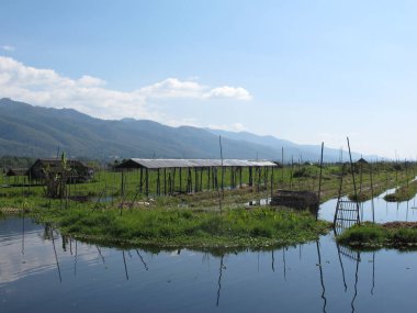 Kırsal yaşam ve yazın Myanmar manzarası