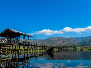 Kırsal yaşam ve yazın Myanmar manzarası